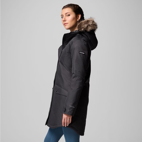 EUC Columbia Women's Suttle Mountain™ Long Insulated Jacket • M • Black/Charcoal - Picture 3 of 14